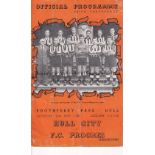 HULL CITY / FESTIVAL OF BRITAIN Programme for the home F.O.B. match v F.C. Progres 12/5/1951.