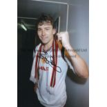 BRYAN ROBSON Two colour 12 x 8 Photos of the Man United captain shaking hands with his Barcelona