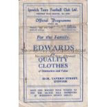 IPSWICH Home 4 Page programme v Chelsea Ipswich Hospital Cup 3/5/1948. Horizontal folds. Some