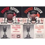 MANCHESTER UNITED Two home Youth Cup programmes v. Blackburn 58/9 and Middlesbrough 59/60 tokens