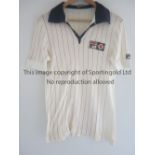 BJORN BORG MATCH WORN TENNIS SHIRT The distinctive white and red pinstripe shirt with blue collar