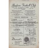 LUTON TOWN Programme for the away Met. Lge. match v. Horsham 9/1/54, team changes, minor tears and