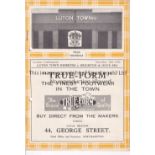 LUTON TOWN V BRIGHTON 1936 Programme for the London Combination match at Luton 19/12/1936. Punched