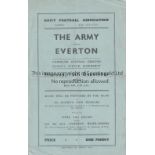 EVERTON A scarce 4 Page Everton away programme against The Army at Command Central Ground, Aldershot
