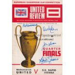 MANCHESTER UNITED 1969, An official programme for United’s European Cup quarter-final tie with Rapid