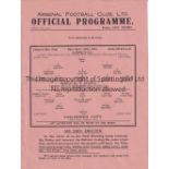 ARSENAL V LEICESTER CITY 1941 WAR CUP S-F Single sheet programme at Arsenal 19/4/1941, slightly