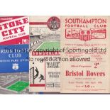 FOOTBALL PROGRAMMES 1952-1953 Ten programmes: 1951/2 Southampton v Bristol Rovers Comb. Cup, 1952/