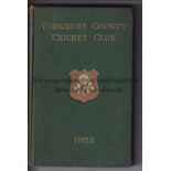 YORKSHIRE CRICKET Yorkshire County Cricket Handbook from 1922. Generally good