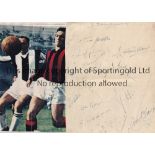 A.C. MILAN / AUTOGRAPHS Six pages of magazine pictures from the 1950's and a sheet of 16 autographs.