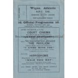 WIGAN ATHLETIC V CREWE ALEX. 1934 Programme for the Cheshire County League match at Wigan 24/2/1934,