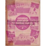 LIVERPOOL / ARSENAL Programme Liverpool v Arsenal 12/11/1938. Tape at spine. Team changes. Fair