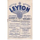 LEYTON Programme at Leyton: Southern Counties v Northern Counties 22/10/1932. Rusty staple. Some