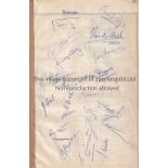 BURNLEY AUTOGRAPHS A lined sheet with 19 autographs from the 1950's inc. Frank Still, Jimmy McIlroy,