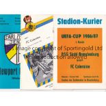 BRITISH V EUROPEAN Ten programmes: Brandenburg v Coleraine 86/7, Slovan v Portadown 84/5, Lokomotive