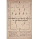STAVELEY V NOTTS COUNTY 1884 Single card programme for the FA Cup tie at Staveley 6/12/1884,