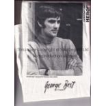 GEORGE BEST / AUTOGRAPH A white medium National Portrait Gallery T-shirt with a black & white