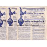 SPURS A collection of 5 Tottenham home programmes v Southampton 1948/49, Hull City 1949/50 , Leeds