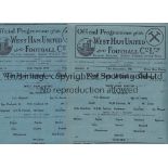 WEST HAM / CHELSEA Two single sheet wartime programmes for matches at Upton Park between the two
