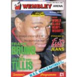 BOXING Twelve programme with tickets for evenings at Wembley Arena inc. Frank Bruno, Lloyd