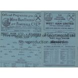 WEST HAM UNITED V BRADFORD PARK AVENUE Two programmes for the League matches at West Ham 1/2/1947,