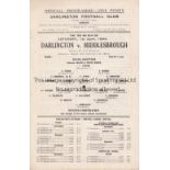 DARLINGTON V MIDDLESBROUGH 1944 Single sheet programme for the Tyne, Tees and Wear Cup match at