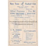 SUFFOLK SENIOR CUP S-F 1953 Programme for Long Melford v Whitton 7/3/1953 played at Bury Town FC.