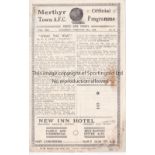MERTHYR TOWN V QPR 1928 Programme for the League match at Merthyr 25/2/1928 which has been