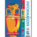 EURO 96 Official Final Draw presentation brochure 17/12/1995 full of brochures and information