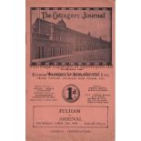 FULHAM V ARSENAL 1929 Programme for the London Combination match at Fulham 25/4/1929. Good