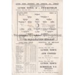 LUTON TOWN Single sheet home programme for the Metropolitan League match v. Twickenham 4/5/1951,