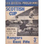 1949 SCOTTISH LEAGUE CUP S-F Programme for Rangers v East Fife 26/3/1949, slight vertical crease.