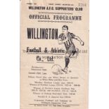 WIMBLEDON Programme for the away Amateur Cup tie v. Willington 11/2/1950, slightly creased.