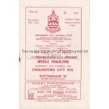 TOTTENHAM HOTSPUR Programme for the away ECL match v Chelmsford City Reserves 24/10/1959, staple