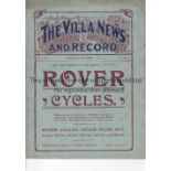 ASTON VILLA V BLACKBURN ROVERS 1906 / VOL. 1 NO. 1 Programme for the first issue of The Villa News