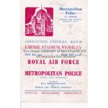 WARTIME FOOTBALL AT WEMBLEY 1942 / AUTOGRAPHS Programme for RAF v Met. Police 6/5/1942 signed on the