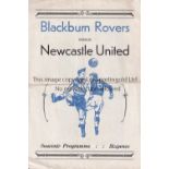 1952 FA CUP S-F REPLAY / BLACKBURN V NEWCASTLE Four page pirate programme issued by M. Walker 2/4/