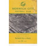 NORWICH CITY V ILFORD 1958 Programme in Norwich City's famous 1958/9 FA Cup run at home v. Ilford