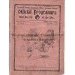 TOTTENHAM HOTSPUR V CRYSTAL PALACE 1928 Programme for the London Combination match at Tottenham,