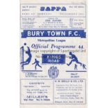 ARSENAL Programme for the away Met. League match v Bury Town 14/1/1967. Good