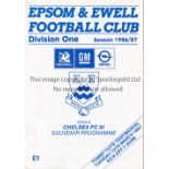 GEORGE BEST Programme for Epsom & Ewell v Chelsea 10/3/1987 with Best on the line-up page for Epsom.
