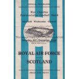 WARTIME FOOTBALL AT SHEFF. WEDS. 1944 Programme for Royal Air Force v Scotland 25/11/1944 at