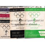 1952 OLYMPIC GAMES A collection of 5 Athletics programmes from the 1952 Helsinki Olympics. Comes