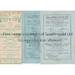 GRAYS ATHLETIC Three programmes, homes v. Eastbourne 28/9/1946, slight split on spine and Hastings &