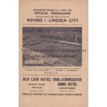 DONCASTER ROVERS V LINCOLN CITY 1946 Programme for the Division III North Cup tie at Doncaster 19/