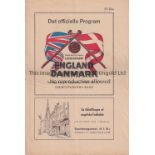 DENMARK V ENGLAND 1948 Programme for the International in Denmark 26/9/1948, slight horizontal