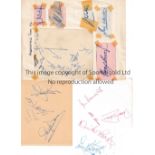 FOOTBALL AUTOGRAPHS 1950'S & 1960'S Over 40 signed sheet, many on lined paper including Fulham,