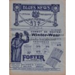 BIRMINGHAM V ARSENAL 1929 Programme for the League match at Birmingham 9/11/1929, team changes and