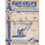 CHELSEA Programme for the home match v Blackpool 26/2/1938. Not Ex Bound Volume. Horizontal fold.