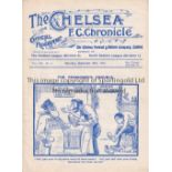 CHELSEA Home gatefold programme v Gainsborough Trinity 30/9/1911. Not Ex Bound Volume. Good