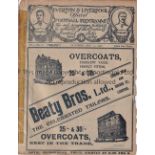 LIVERPOOL V ARSENAL 1908 Programme for the League match at Liverpool 17/10/1908, tape on spine and